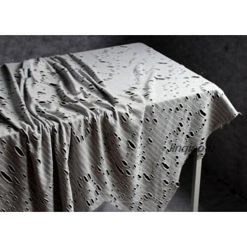 Retro old hole, irregular, rotten flower, open smile, creative fabric