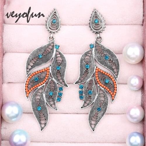 Veyofun Ethnic Acrylic Rhinestone Drop Earrings Party Elegant Dangle Earrings For Woman Fashion Jewelry Gift
