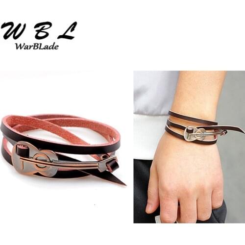 WBL 2019 New Jewelry Guitar Bracelets Bangles Multilayer Fashion Genuine Leather Bracelet For Women Friendship Wristband