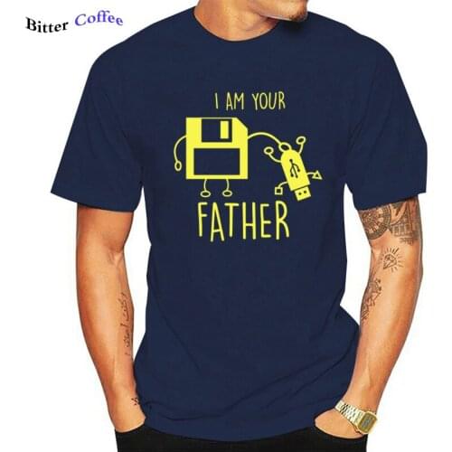 Funny Computer T-shirt USB and Floppy Disk I'm Your Father Interesting T shirt Summer Casual Cotton Tshirt Men Camisetas