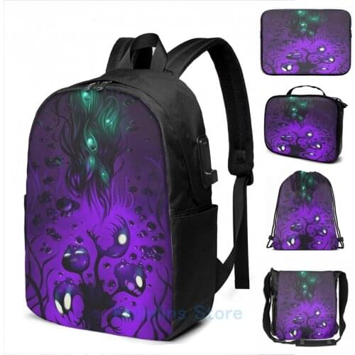 Funny Graphic print Enderdragon Origin USB Charge Backpack men School bags Women bag Travel laptop bag