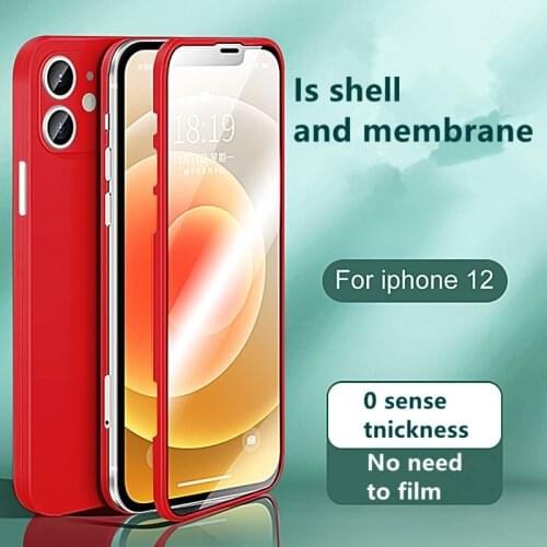 LVOEST 360 Full Cover Protection Phone Case for IPhone 12 Pro Max 12 Mini Front Tempered Glass+Back Cover Ultra-thin for IPhone