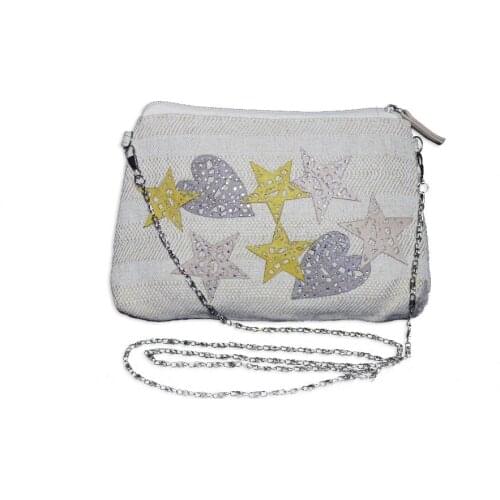 2019 Hand Made New designer women Linen handbags female Hand made flowers rhinestone 2 in 1 Purse Chain shoulder Cosmetic bag