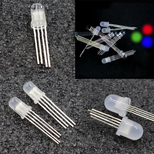 10/20/50PCS PL9823 F5/F8 LED light 5mm 8mm Round RGB Milk White 4Pin Common Anode/Cathode