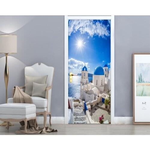 3d Photos Hd 3d Vinyl Wallpaper Interior Wallpaper DIY Door Stickers Mural Poster PVC Door Decal Sticker Imitation Room Decor