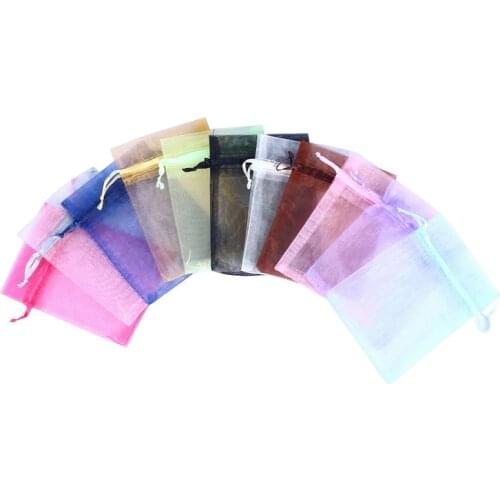 20Pcs Organza Bag Jewelry Packaging Gift Candy Wedding Party Goodie Packing Favors Pouches Drawable Bags Present Sweets Pouches