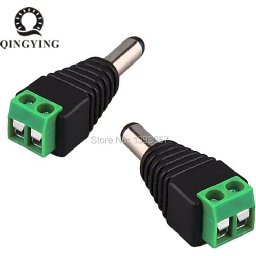 50pcs Male DC Power Plug Connector 2.1mm x 5.5mm 5.5*2.1mm Needn't Welding DC Plug Adapter