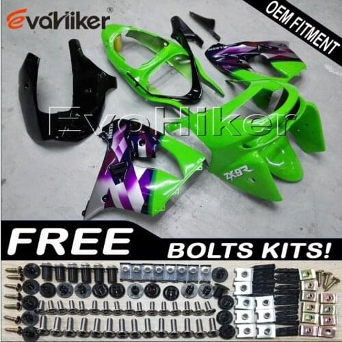 ABS Plastic Bodywork Set for ZX9R 2000 2001 green ZX 9R 00 01 ABS plastic motor panels kit Injection mold
