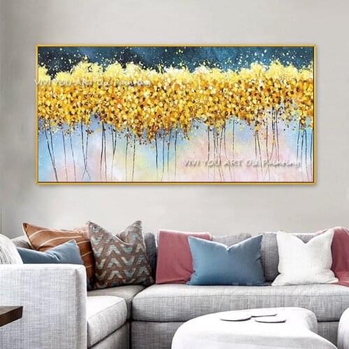 Abstract Oil Painting Pure Handmade Textured Gold Foil Line Paintings Wall Art Picture Unframed Modern Home Decoration Pieces