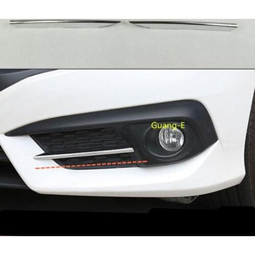 Car Cover ABS Chrome Eyebrow Lamp Front Head Fog Light Trim Frame Stick 2pcs For Honda civic 10th sedan 2016 2017 2018 2019