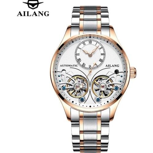 Switzerland Business Double Tourbillon Mens Watches Top Brand Luxury Steel Automatic Mechanical Watch Men Waterproof Clock Men