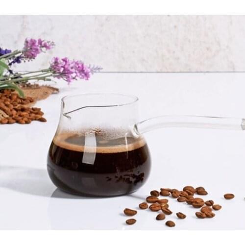 350 ML Borosilicate Glass Coffee Kettle TeaPot Barista Tools Turkish Greek Espresso Coffee Maker Cafe Measuring Pitcher Milk Jug