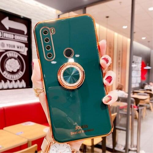Nadege Electroplated Case For Xiaomi Redmi Note 9 8 Pro Stand Ring Holder Cover Girls Gifts Case For Redmi 9 Note 7 Coque Funda