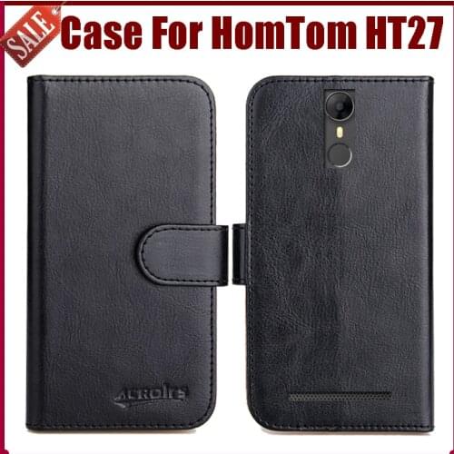 Hot Sale! HomTom HT27 Case New Arrival 6 Colors High Quality Flip Leather Protective Phone Cover For HomTom HT27 Case