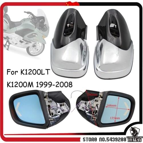 Chrome Motorcycle Accessories Rearview Mirror Side Mirrors LED Blinker Turn Signal Light For BMW K1200LT K1200M 1999-2008