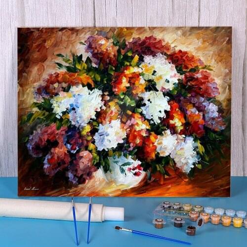 Oil Painting Style Lilac Coloring By Numbers Painting Complete Kit Oil Paints 40*50 Picture By Numbers Photo Wholesale