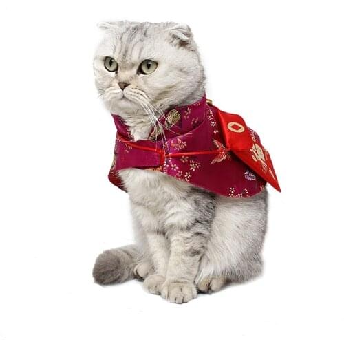 Creative Pet Accessories Tang Suit Small Red Envelope Festive Cloak Pet Cape Chinese Style Festive Pet Dog Cape Pet Costume