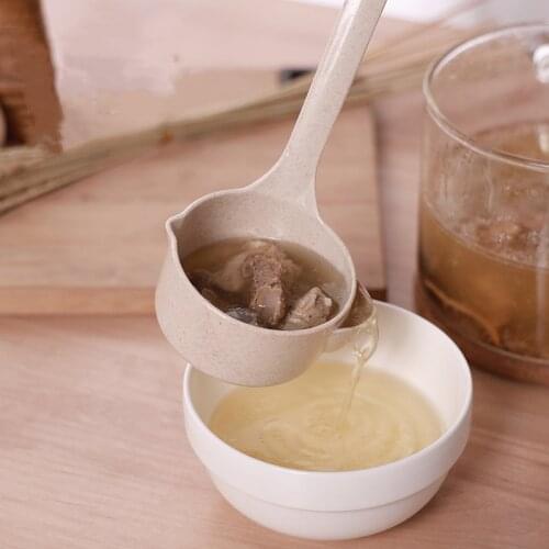 Wheat Straw Material Household Grease Spoon, Soup To Grease Spoon, Oil Soup Separator Spoon, Oil Filter, Grease Spoon