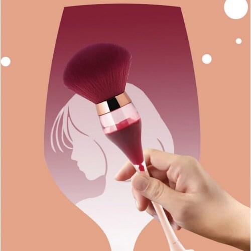 Makeup Refreshing Red Wine Glass Makeup Brush Loose Powder Brush Beauty Tools Liquid Rod Makeup Brushs Beauty Gift