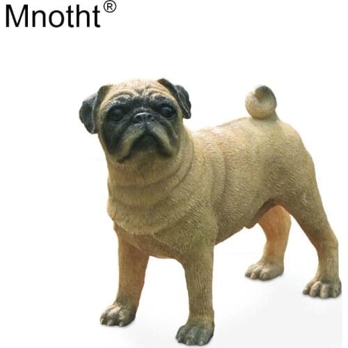 Mnotht Animal Dog Model 1/6 Pug Dog Toy British Brand Resin Mini Scene Accessory for Action Figure Collection Decoration Gift