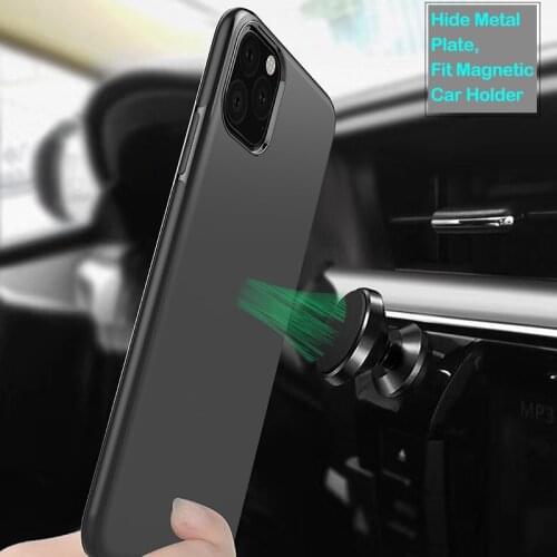 Fashion Magnet Phone Bag Case Soft Silicone TPU Capa Invisible Built-in Magnetic Plate for iPhone 12 11 X XS XR 8 7 6 SE2 Cover