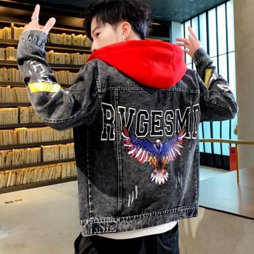 2021 Denim Jacket Men Hole Retro Motorcyle Basic Coat Streetwear Hip Hop Bomber Jacket Cowboy Mens Jean Jacket Chaqueta Hombre