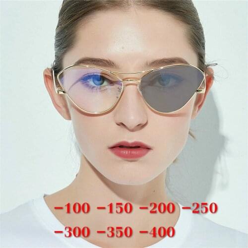 Vintage Transition Sunglasses Photochromic myopia Eyeglasses Finished myopia Glasses for Women Computer Optical Glasses UV400 NX