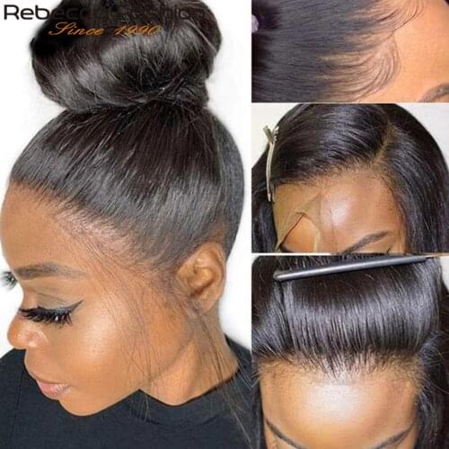 Rebecca 13x4 Lace Front Human Hair Wigs pre plucked Brazilian Straight Lace Front Wigs For Black Women HD Lace 360 Frontal Wig