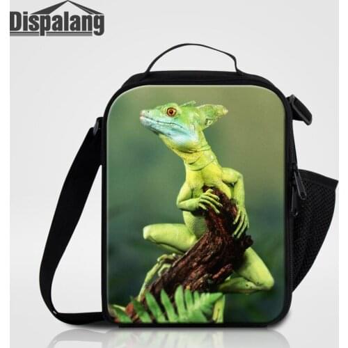 Dispalang Portable Thermal Cooler Bags For Men Thermo Lancheira Lizard Child School Food Bag Lluey Cabrite Animal Kids Lunch Bag