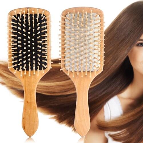 Head Care Brush Massage Wooden Spa Massage Comb 2 Color Antistatic Hair Comb Massage Head Promote Blood Circulation