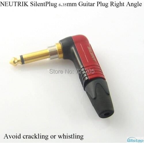 SilentPlug 6.35mm 1/4 Guitar Plug NEUTRIK NP2X-AU-SILENT Switzerland Die-casting Casing Right Angle Red Audio DIY Free Shipping