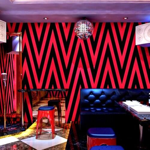 Modern Fashion ktv Wallpaper 3d Yellow Red Black Wave Bar Wallpapers Roll Cafe Shop Wall Decals Project Wall Paper Decor QZ162