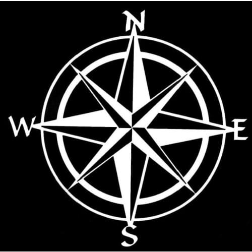 1 pcs car personality NSWE compass car sticker decal navigation compass reflective sticker pull flower playing card sticker