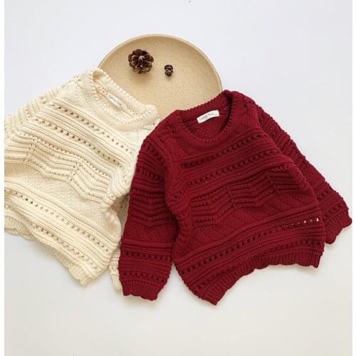 0-4T baby boys sweater autumn winter long sleeve knitted pullovers for girls sweater wheat pettern toddler girls clothes