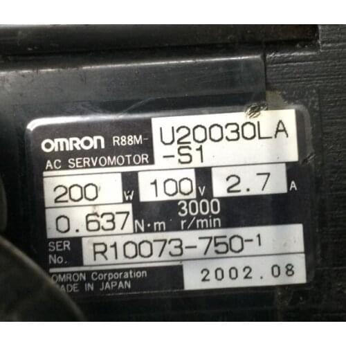 Servo motor R88M-U20030LA-S1 , Used one , 90% appearance new , 3 months warranty , in stock