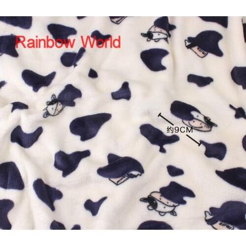 Print dark blue cow microfiber fabric High Quality super soft velboa for DIY sewing toys sofa material velvet(180*100cm)