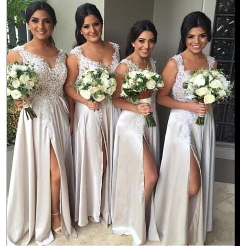 Gorgeous Long Pink A Line Bridesmaid Dresses Scoop Neck Bohemian Bridesmaids Plus Size Wedding Guest Party Dress