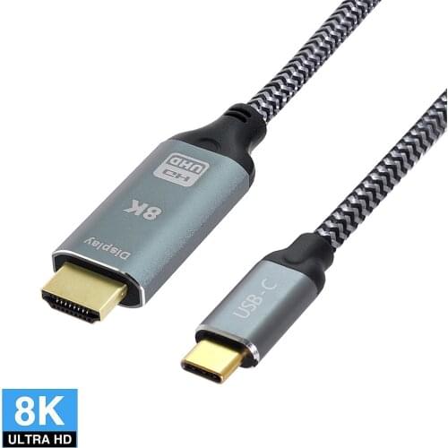 Xiwai Type-C USB4 USB-C Male Source to HDMI 2.0 Male Display 8K UHD 4K DP to HDMI Male Monitor Cable Connector 1.8m 6ft