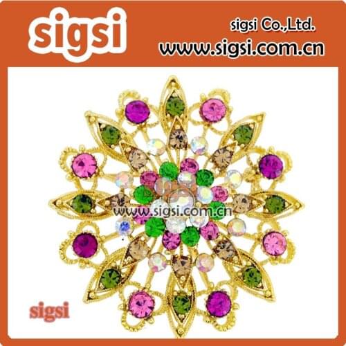 Elegant multi Rhinestone Crystal Flower Brooch Pin for Women Bouquet Wedding Accessories Fashion lapel pin brooch Jewelry Gift