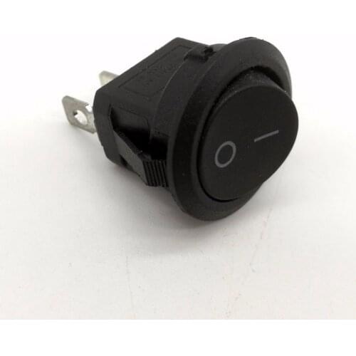 10PCS Small Round Black 2-Pin 2-Files 6A/250V 10A/125V on off Rocker Switch Seesaw Power Switch