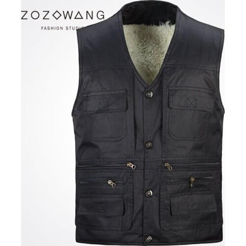 2019 new autumn winter Zozowang solid loose casual vest men fashion brushed keep warm Single Breasted winter vest men 3XL