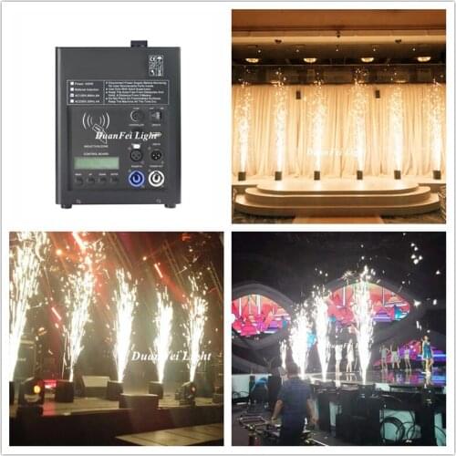 6pcs With 20bags Powder 500w small cold firework spark machine dmx remote Stage cold spark fountain fireworks machine