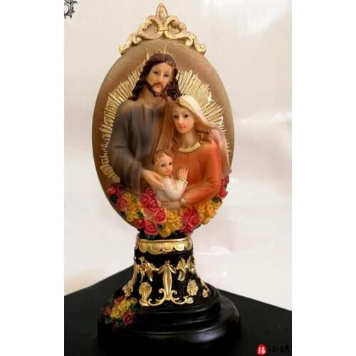 Angel Christ Jesus virgin Mary Joseph holy family three blessed trade statue cart placed Catholic holy things figure Sculpture s