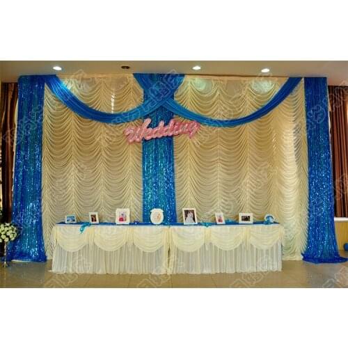 White 10ft*20ft wedding stage decoration Wedding Backdrop with Beatiful Swag Wedding drape and curtain wedding supplies