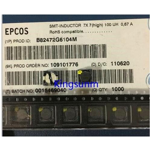Free shipping 10pcs B82472G6104M EP 7X7 100UH 0.67A