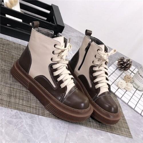 British Martin boots tide autumn and winter new all-match high-top womens boots single boots comfortable retro cotton boots