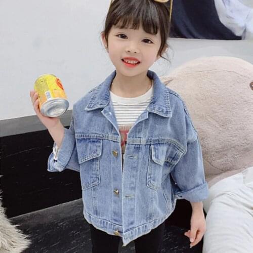 Girls Babys Kids Coat Jacket Jean Outwear 2021 Casual Spring Autumn Overcoat Plus Size Top Cardigan Toddler Childrens Clothing