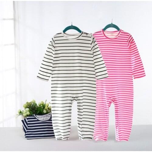 Baby rompers boy clothes long sleeves baby girl overalls children clothing stripes kids clothes children jumpsuit 100% cotton