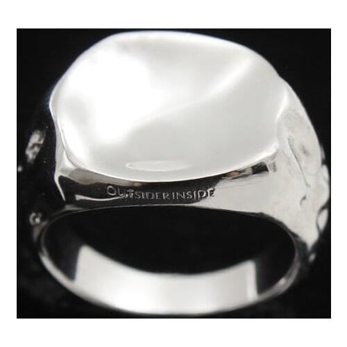 Designer original Thai silver irregular concave opening adjustable ring trend domineering hip-hop popular ladies jewelry