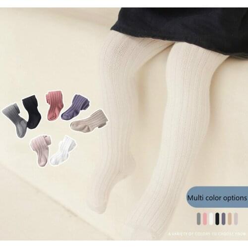 1 To 6 Years 6 Colors Autumn Winter Pure Color Childrens Tights Cotton Knitted Pantyhose for Girls White Black Pants for Kids